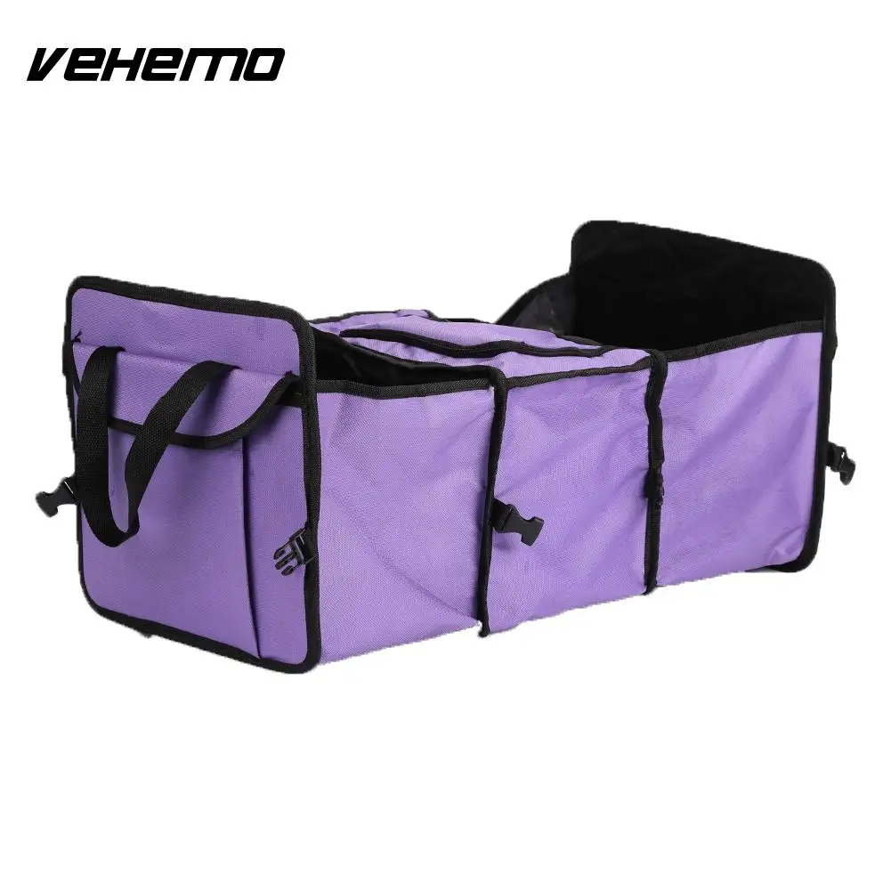 

Box Foldable Bag Durable Storage Box Multifunction Trunk Purple Oxford Universal