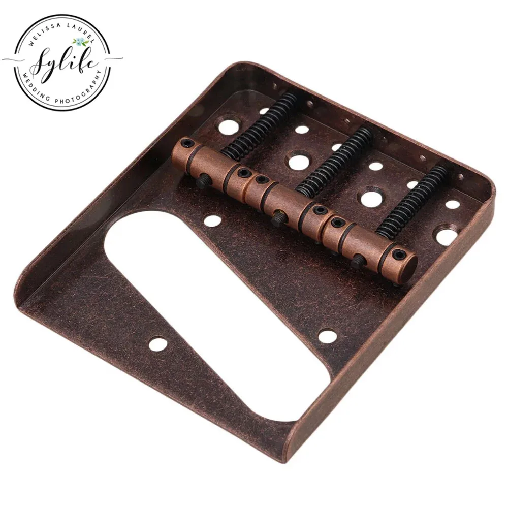 

8.5x7.5x1cm 6 String Fixed Style Bridge for Electric Guitar Red Bronze