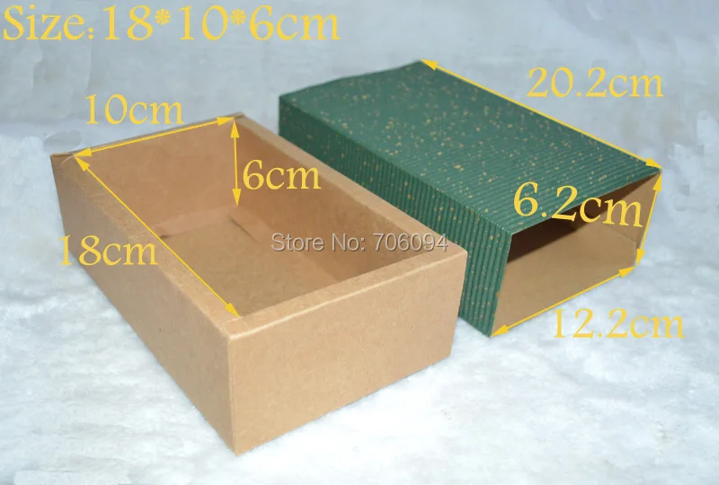 

18*10*6CM,20pcs/lot,Cosmetic Green corrugated carton Brown kraft handmade gift boxes,Essential oil box,custom box logo