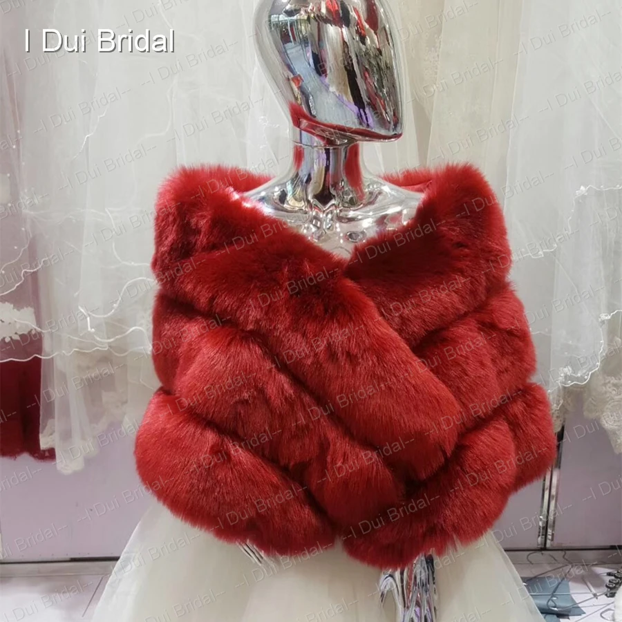 High Quality Faux Fur Bridal Scarf Special Occasion Evening Shawl Shrug