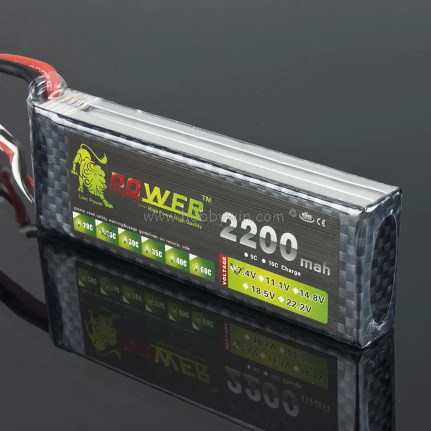 

LION Power 7.4V 2200mAh 25C LiPo battery T plug Burst 50C RC model power pack