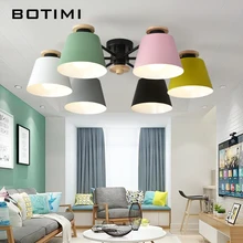 BOTIMI потолочная подвесная люстра освещение для гостиной светодиодный люстра деревянный блеск деревянная столовая лампа черные металлические люстры