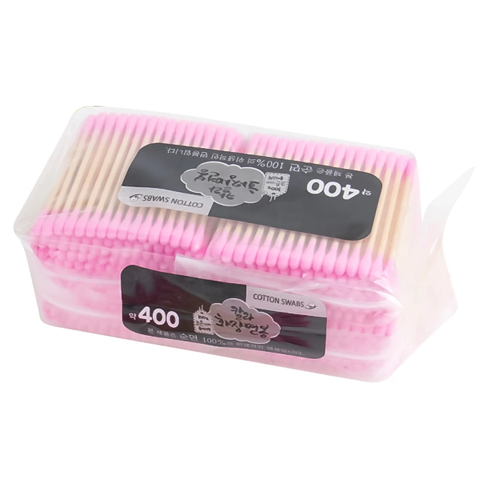 400pcs Double Head Cosmetic Cotton Swab Double Head Ended Clean Cotton Buds Nose Ears Cleaning Health Care Tools