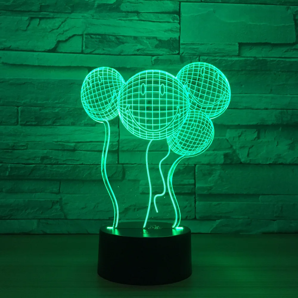 

New Fancy Gifts Creative Smiling 3d Light Fixtures Balloons Led Lights Music Night Lights Wholesale Kids Lamp