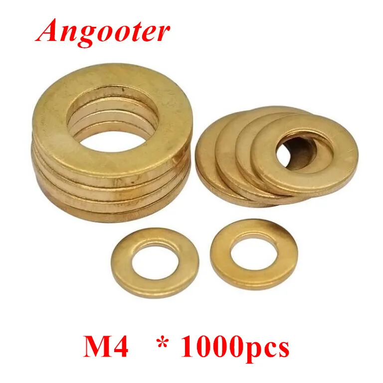 

1000pcs DIN125 M4*9*0.8 Seal Plain Washers Brass flat washer Copper flat gasket meson brass seal gasket