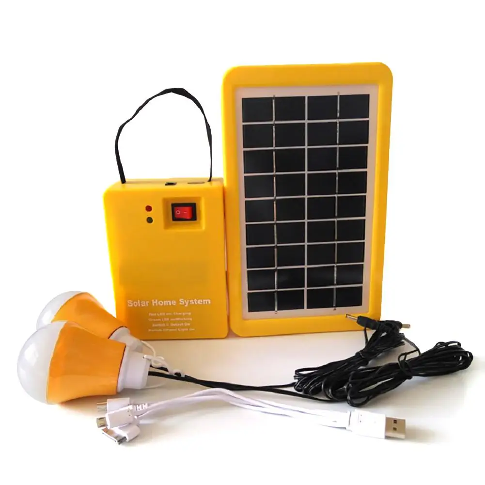 Portable Home Outdoor Small DC 5V 3W Solar Panels Charging Generator Power generation System 4Ah / 6V batteries Solar led light