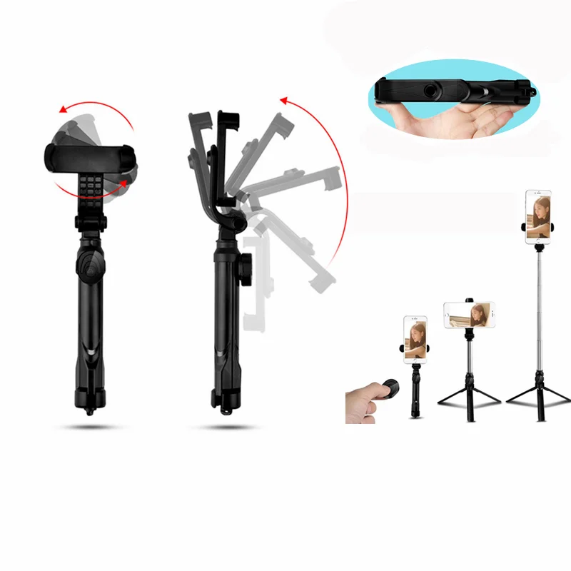 

360 Tripod Selfie Sticks Table Holder For Redmi 9 iPhone X Oppo Universal Bluetooth Handgrip Cell Phone Video Cardan Estabilizor