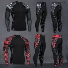 Лето осень мужская футболка для бега облегающая, с длинным рукавом Топы И Футболки Мужская компрессионная рубашка для фитнеса быстросохнущая Спортивная футболка