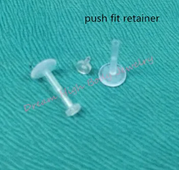 

HENGKE PUSH IN CLEAR BIOFLEX RETAINER MONROE LIP STUD Ring TRAGUS Fit LABRET 1.2x8mm bar 100pcs/lot Newest Body Piercing