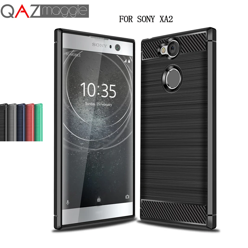 Чехол QAZ Maggie для Sony Xperia XA2 силиконовый мягкий ТПУ матовый чехол из углеродного