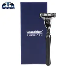 Grandslam ручной Безопасная бритва с 3 слоями лезвия для бритья Бритва Ручка подходит для кассеты для бритья уход за лицом Для мужчин бритвенные лезвия