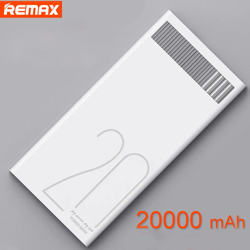 Remax power Bank Быстрая Зарядка выход 2.4A Dual Usb bank 20000 мАч портативный внешний