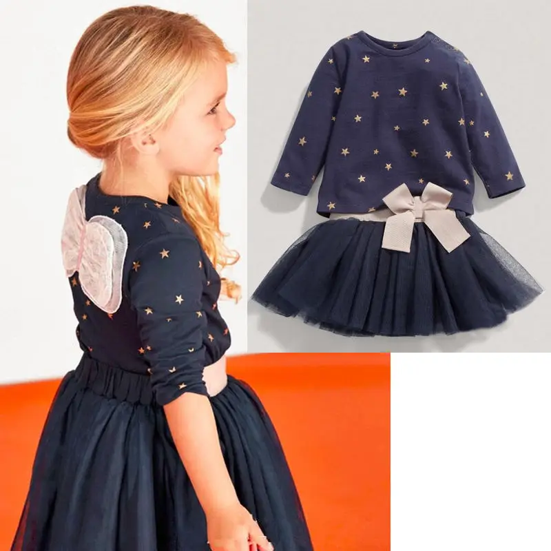 

Children Clothing Girls Set Kids Clothes Brand Girls Clothing Autumn Spring Suits Toddler 2 PCS ( T shirt + Skirt )