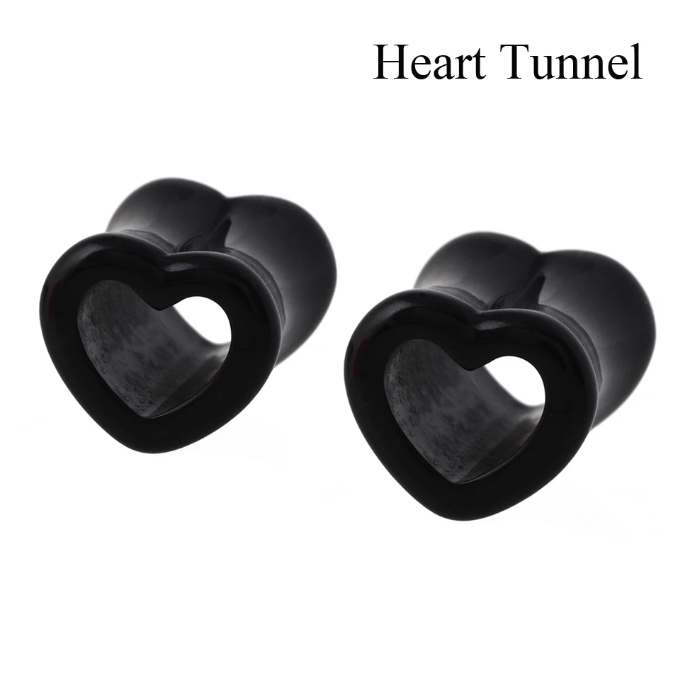 Piercing Jewelry 2PCS Heart Tunnel Plug Piercings Acrylic Spiral Ear Taper Piercing Earlets Stretchers Gauge Expander Saddle Plugs
