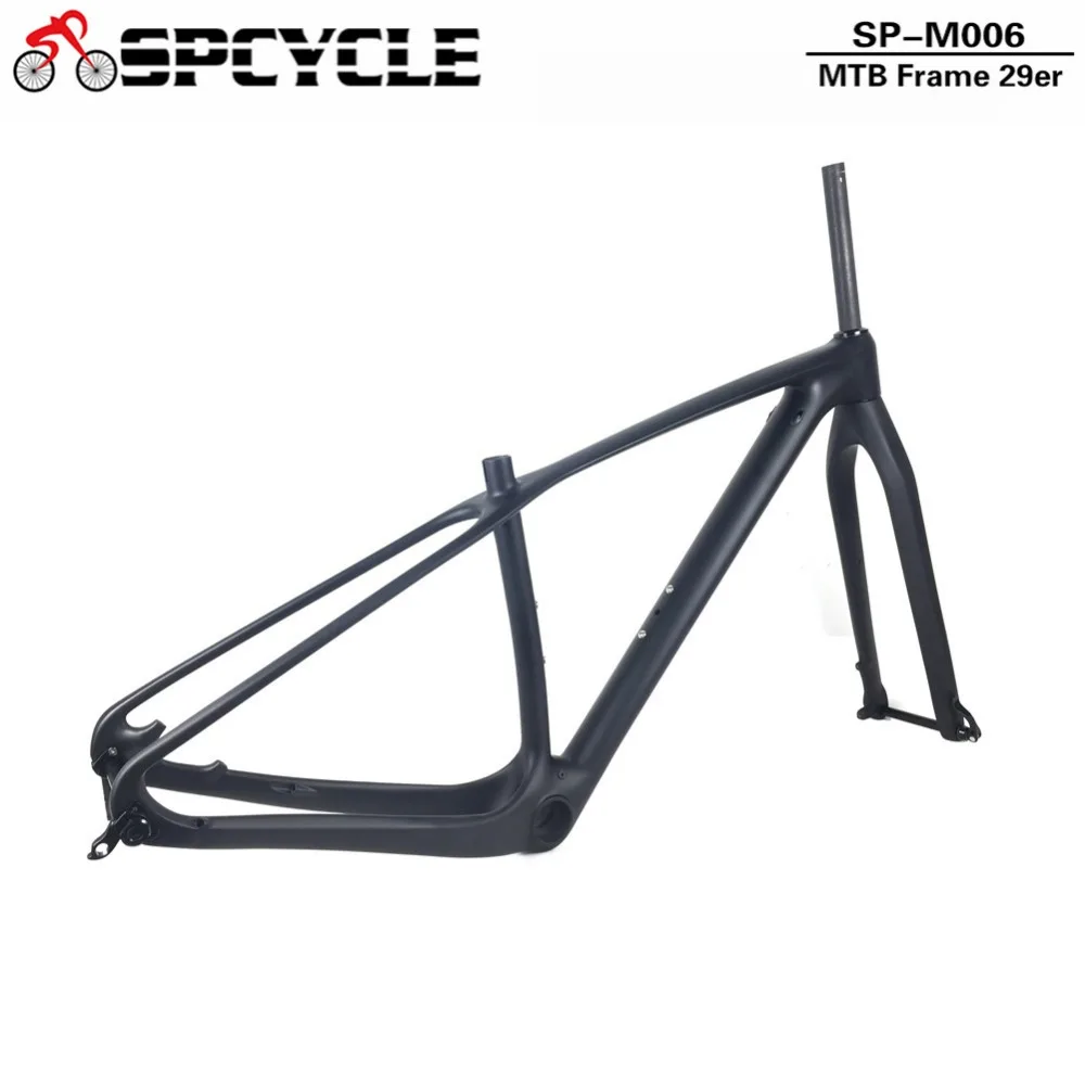 Discount Spcycle 29er Carbon Mountain Bike Frameset 27.5er T1000 Carbon MTB Bicycle Frame And Fork PF30 Headset Thru Axle Clamp As Gift 5