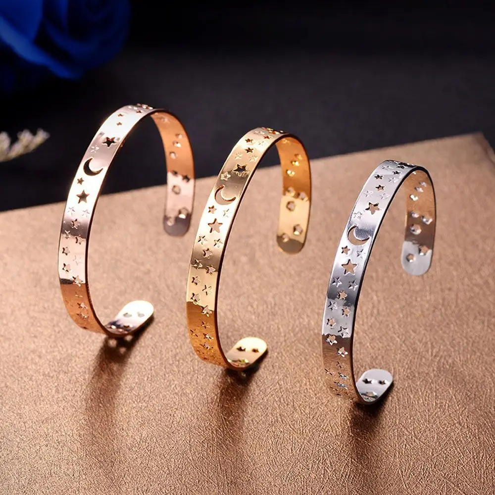 

Fashion Hollow Out All Over The Sky Star Copper Bangle Bracelet For Women Jewelry Wedding Party Accessories