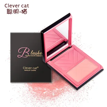 

1pcs Make-up Clever cat flower blends double colored blush natural nude makeup bright dressing rouge.