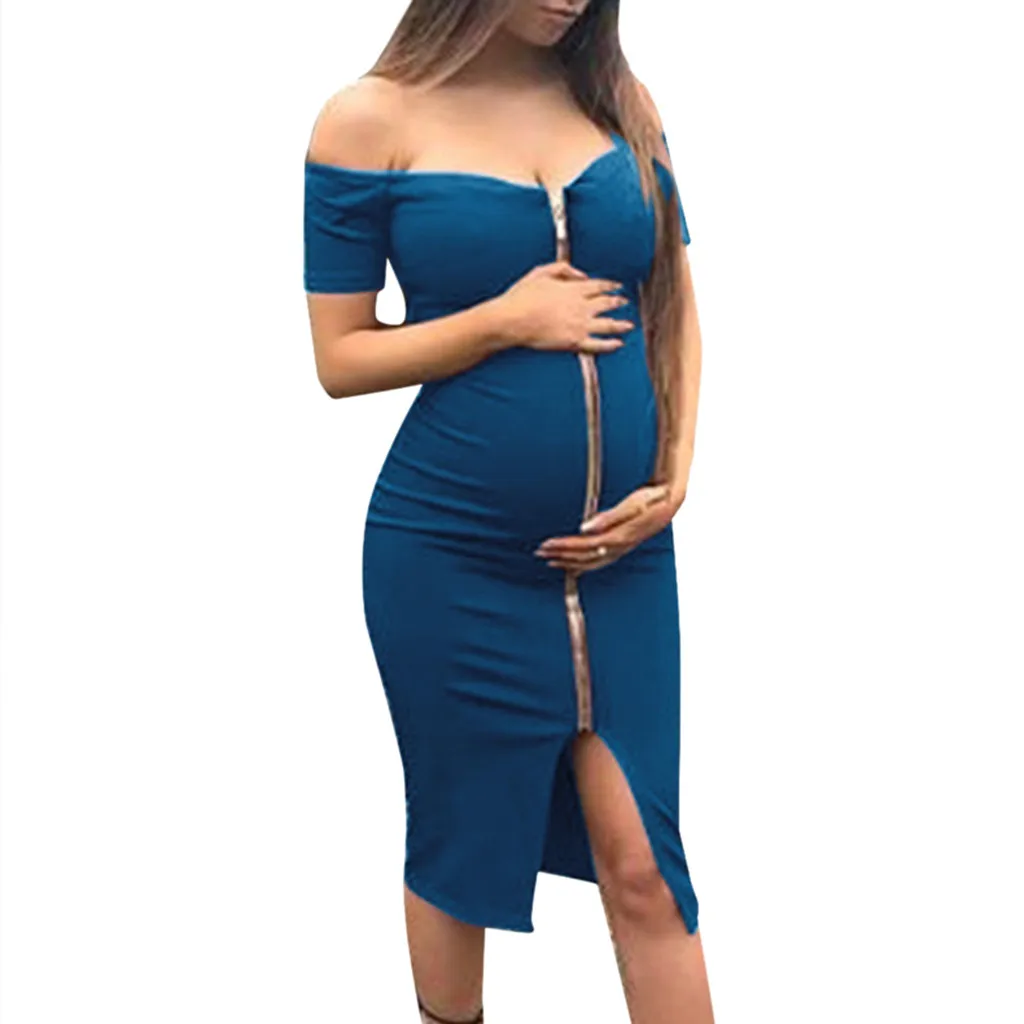 Платье для беременных для фотосессии для беременных Новая мода застежкой-молнией на спине, платье для беременных, торжественное платье для беременных женщин