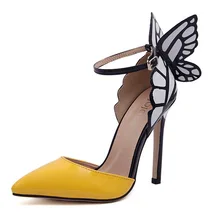 Women Lady Girl Fashion Butterfly High Heel Sandals Party Shoes patent leather Pumps US Size 5-9