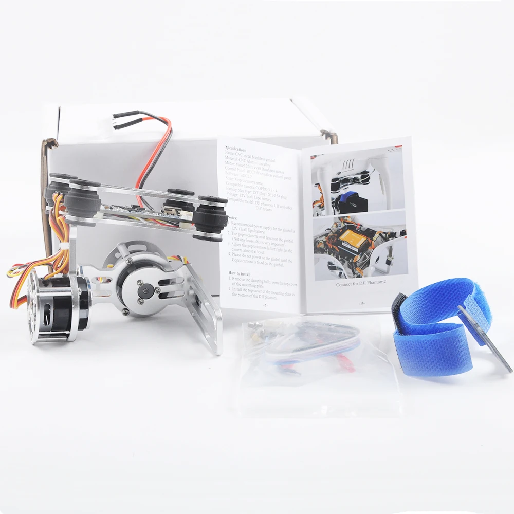 

Super Light 2 Axis Brushless Gimbal with 2208 80KV BGC 3.1 Controller Board for Multirotor FPV Quadcopter Drones