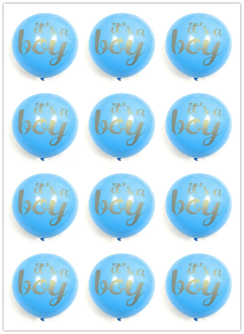 12 шт./лот Детские воздушные шары для душа, Детские шары с принтом для мальчиков и девочек, вечерние украшения - Цвет: Style 3