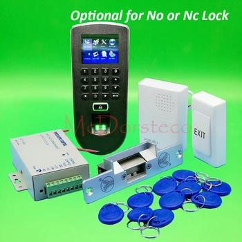 

DIY Complete No or Nc Electric Strike Lock Door System Kit F19 Fingerprint Access Control System + Power Supply + Door Bell