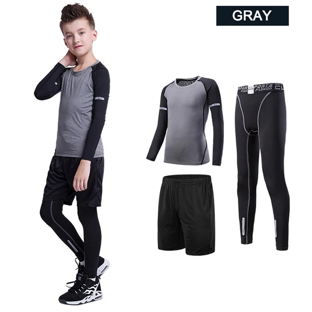 Children Fitness Gym Clothing Kids Boy Running Tracksuit Sports Wear
