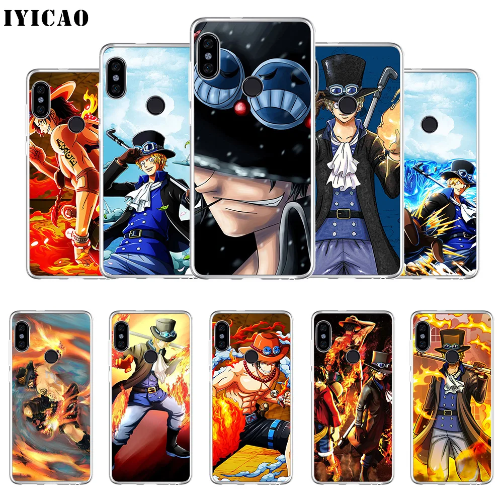 

IYICAO One pice Sabo and ace Soft Silicone Phone Case for Xiaomi Redmi 4A 5A 6A Note 7 6 5 Pro Plus Redmi 4X 5A Prime Cover