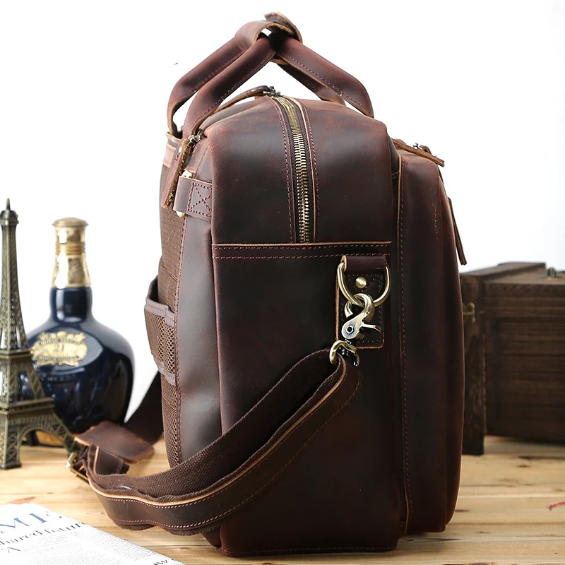 Große Laptoptasche Brown Leder Umhängetasche Herren Deep Marke Rindsleder Vintage Kapazität Messenger Aktentaschen Handgemachte Dokument Echtes Totes F8wOfnZ