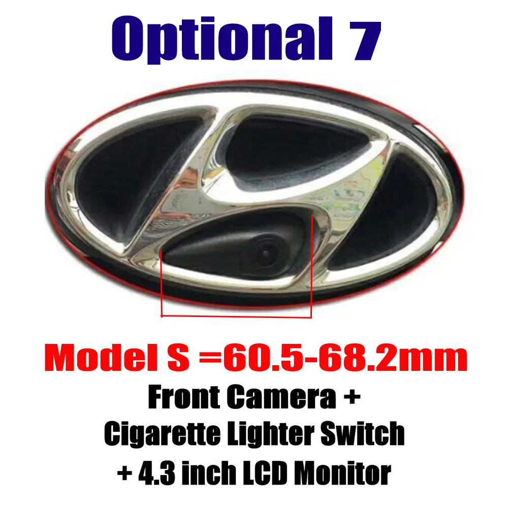 Автомобильная Передняя камера с логотипом для hyundai I30 GD 2012- прикуриватель/4," ЖК-экран монитора - Название цвета: Option (7)