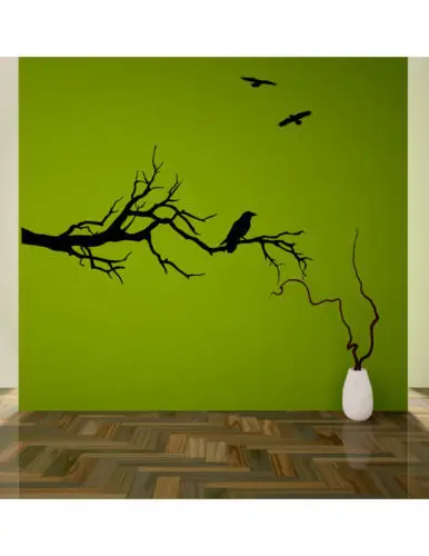 

Free shiping Ravens on a branch Tree wall decal wall stickers art mural home decor sticker