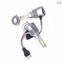 2 PCS uma Lâmpada de Cabeça Auto Luzes LED C6 H1 H3 H4 H7 9006 9012 COB auto luz de nevoeiro da frente lâmpada 7200LM 9 V-36 V 6000 K
