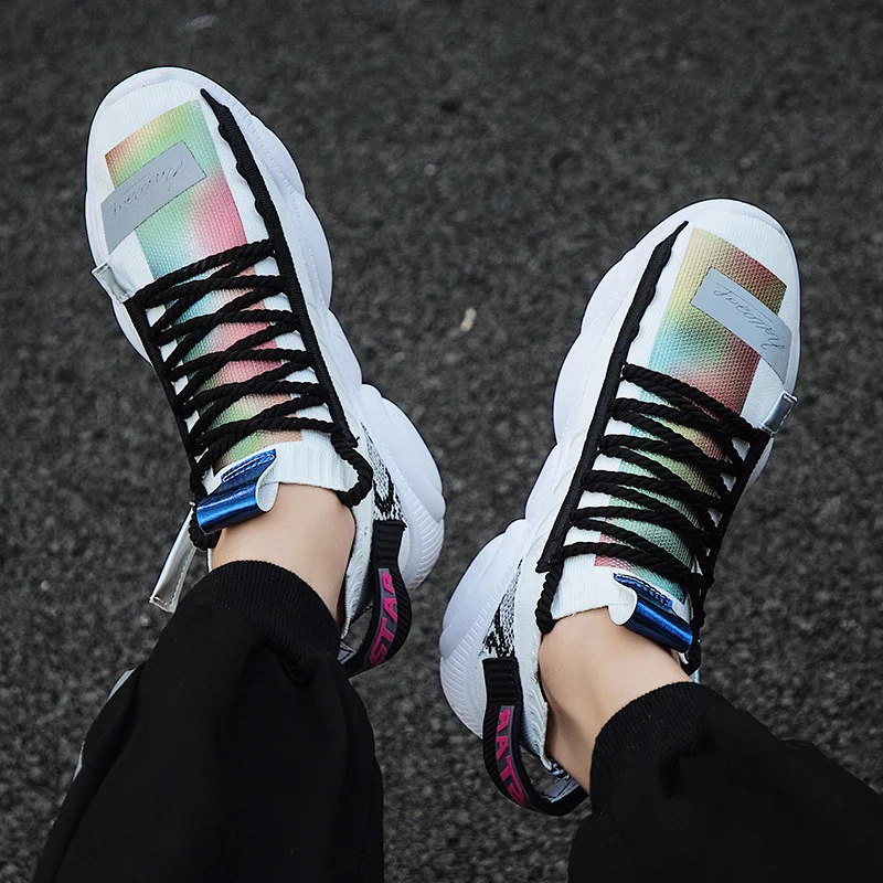 Ins Dad Shoe Hot 2019 Male Shoe Little Bear Bottom Tide Shoes Ventilation Fly Fabric Sneakers Casual Shoes Four Seasons