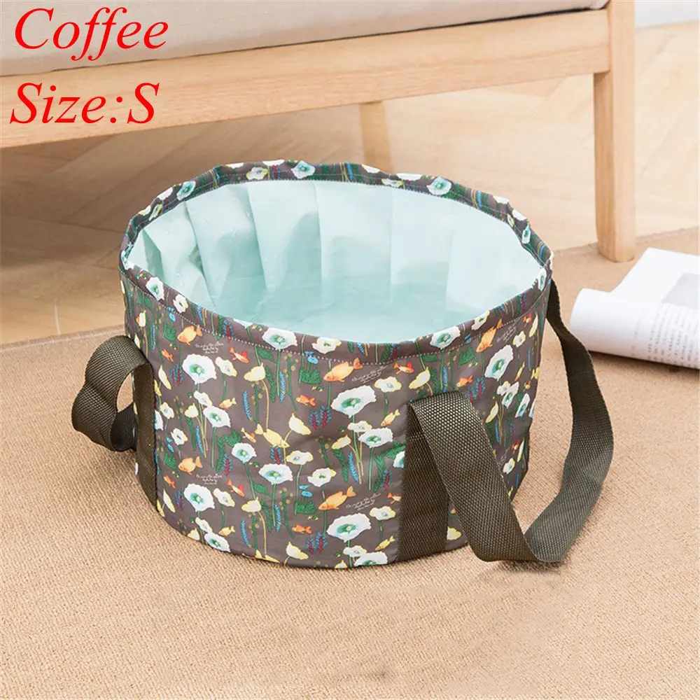 Модная складная дорожная сумка для умывальника, сумки для хранения мелочей, переносная сумка для замачивания ног, складное ведро, удобная сумка для переноски - Цвет: Coffee S