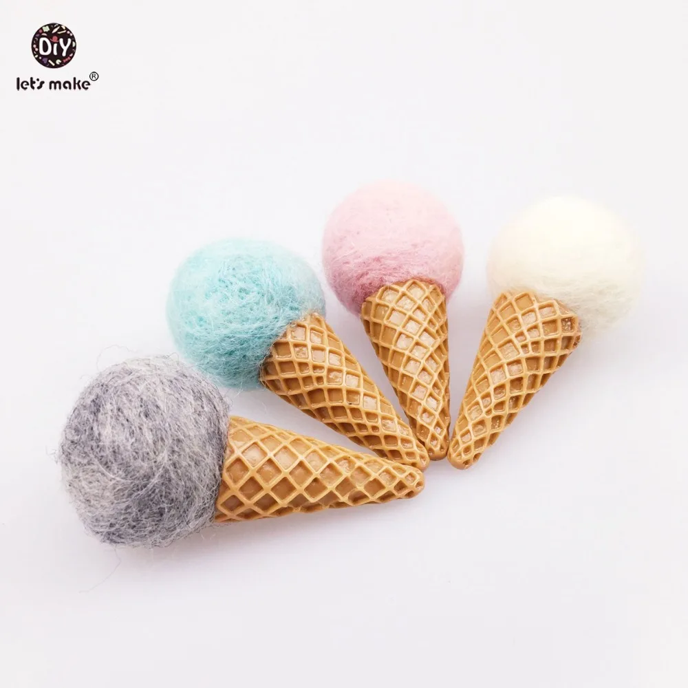 

Let's make 10pc Felt Ball Ice Cream Cone Eternal Wreath DIY Floral Bouquet Hair circle Hair DIY Children Day Gifts