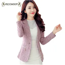 Блейзеры весна-осень короткий параграф женские костюмы новые модные большие размеры с длинными рукавами тонкие зубчатые Женские Костюмы S-3XL SES431