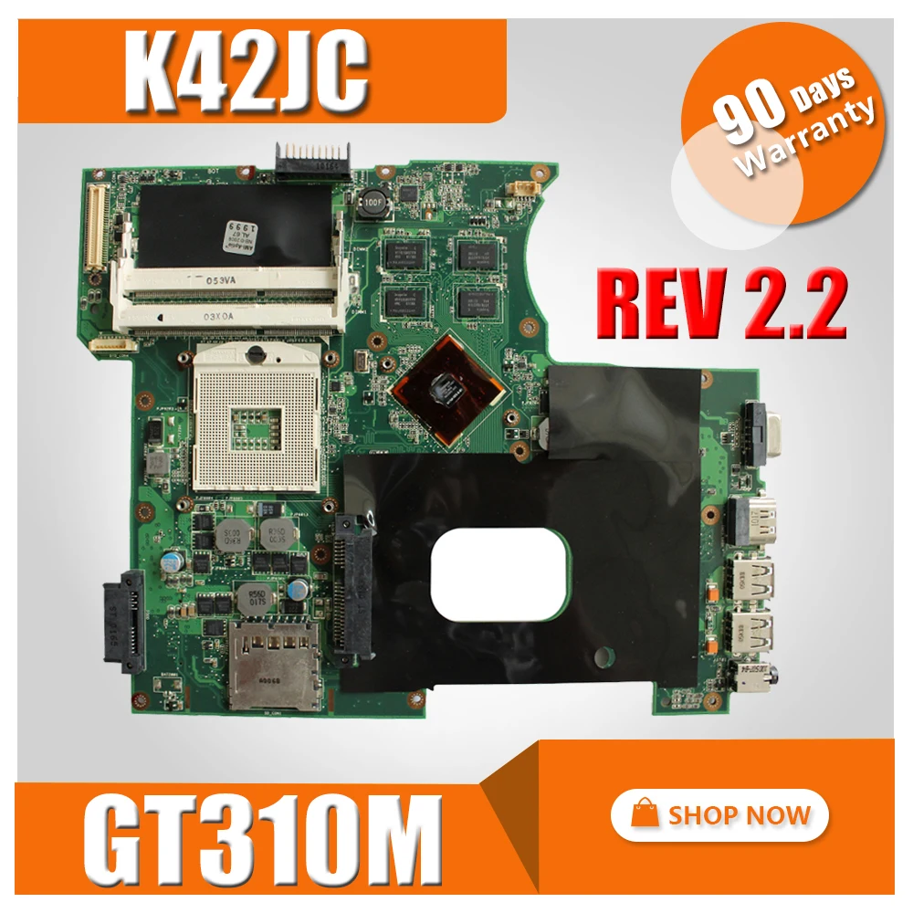 K42JC материнских плат REV: 2,2 для GT310M ASUS A42J k42j X42J A40J Материнская плата ноутбука K42JC плата K42JC материнской Тесты 100% OK