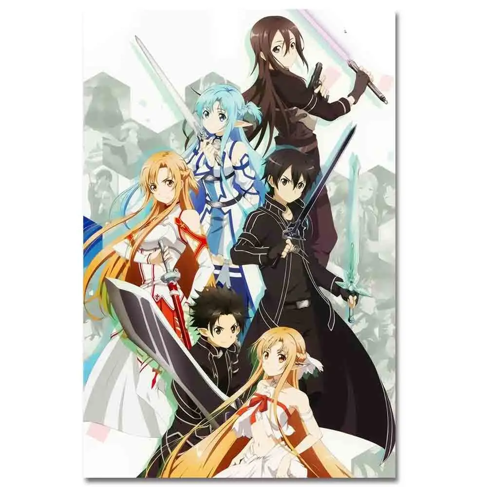 Sword Art Online Japanese Anime Poster Art Silk Fabric Prints 16x24 32x48 inches Wall Decorative Pictures Home Room Decor Sword Art Online Japanese Anime Poster Art Silk Fabric Prints 16x24 32x48 inches Wall Decorative Pictures Home Room Decor