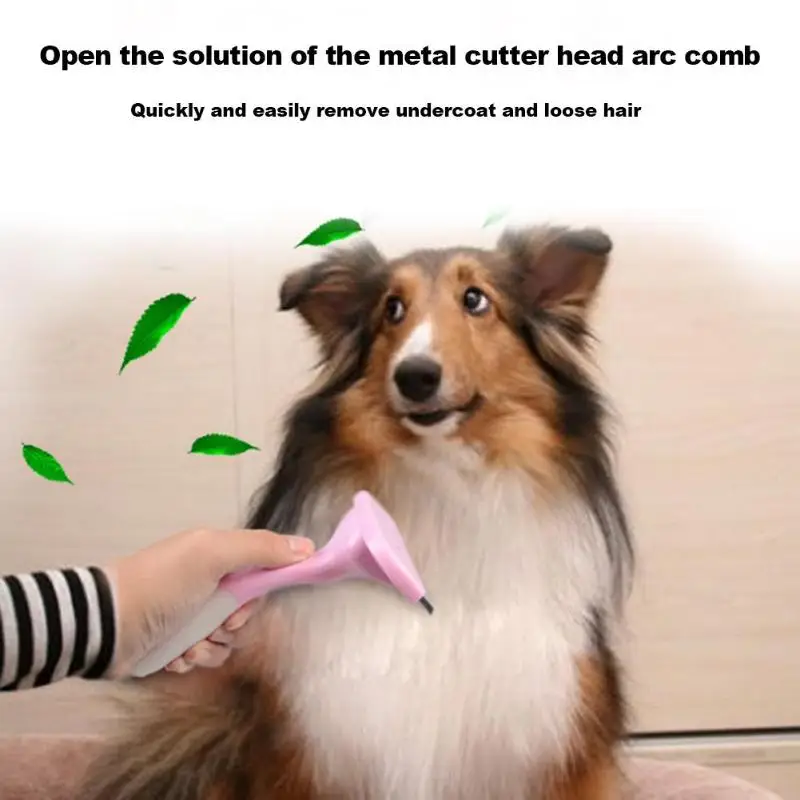Pet собачья кошачья шерсть щетка для удаления из металла режущая головка Открыть узел гребень-Арка Триммер гребни для волос с рисунком собачки и котика