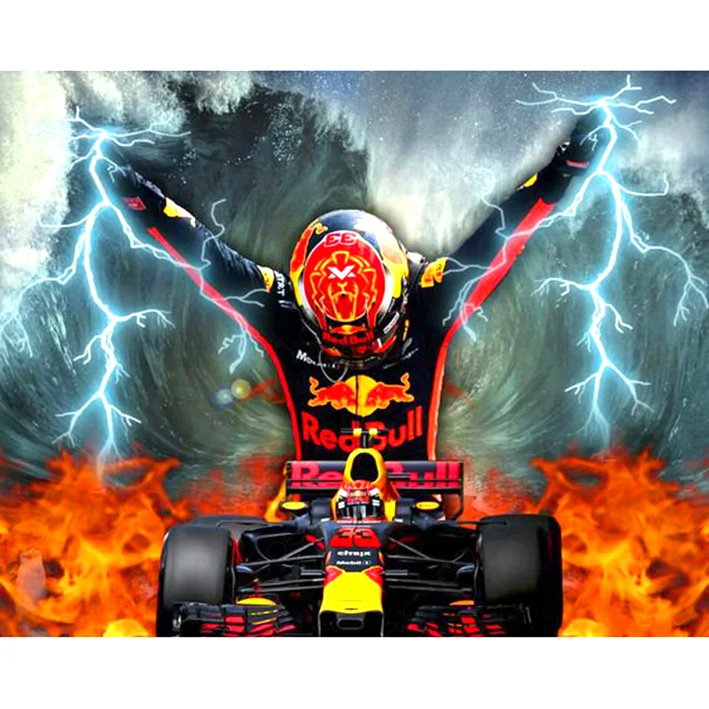 5D DIY Full Square&amp;amp;amp;Round stone Diamond Painting Flame Racing 3D Embroidery Cross Stitch Mosaic Home wall decoration -