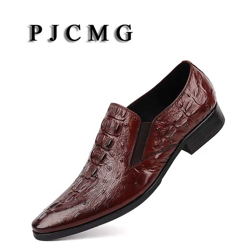 Mode Casual Pointu rouge Cuir En Bout Homme Formelle Black Pjcmg Richelieus Noir Robe Nouvelle Véritable red Confortable Slip Plat Classique on Chaussures qwZSx5P4C
