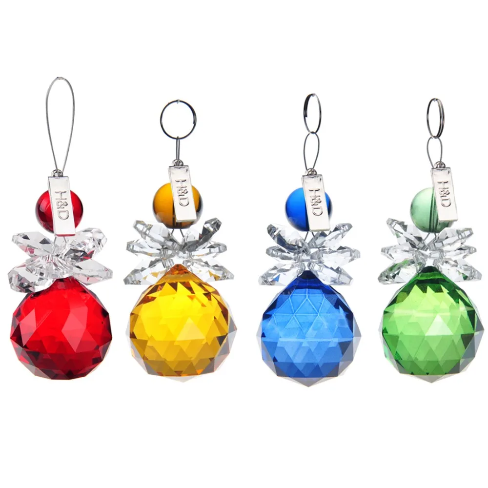 H&ampD 4pcs Multi-Color Crystal Hanging Prism Suncatcher For Window | Дом и сад