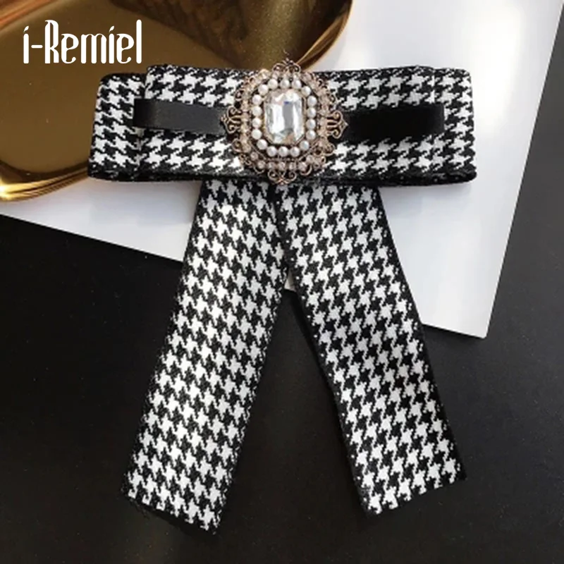 

i-Remiel Fabric Cloth Art Bowties Brooch Pin Broche Lapel Pins And Brooches Accessories Gifts For Guests Collar Decoration Women