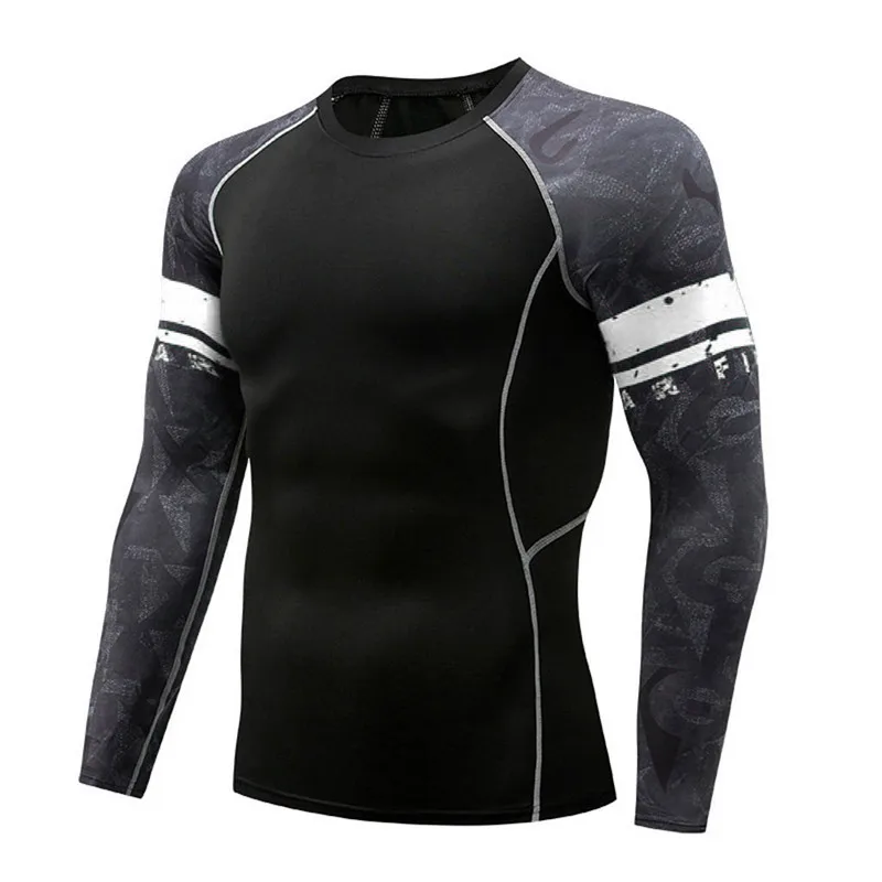 Мужская футболка Rashguard дышащий с длинным рукавом боксерские майки Muay Thai футболки фитнес-Спорт тенниска Bjj печать Тигр топы