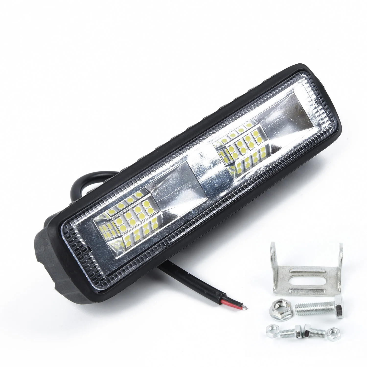 

18W 16LED 6000K Car SUV Flood Beam Work Light Driving Fog ABS + Aluminum Black Lamp Bar 12V-24V 150*35mm LED Work Light