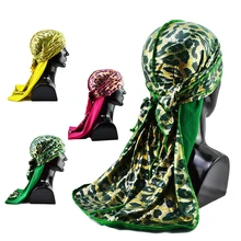 Helisopus мужская Кепка с длинным хвостом и леопардовым узором, модные аксессуары для волос, повязка на голову, мужские тюрбан, головные уборы