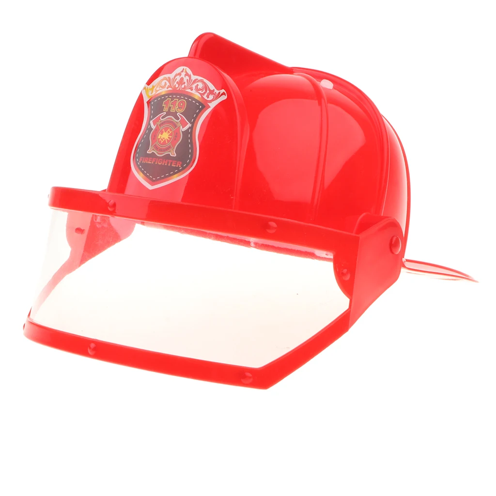 Kid Pretend Play Fireman Safety Helmet Firefighter Hat Costume Party Role Playing Toy