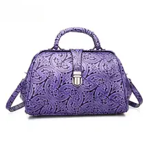 Retro Embossed Leather Girls Fashion Bags Wholesale Fashion Shoulder Women Totes Genuine Leather Women Leather Handbags