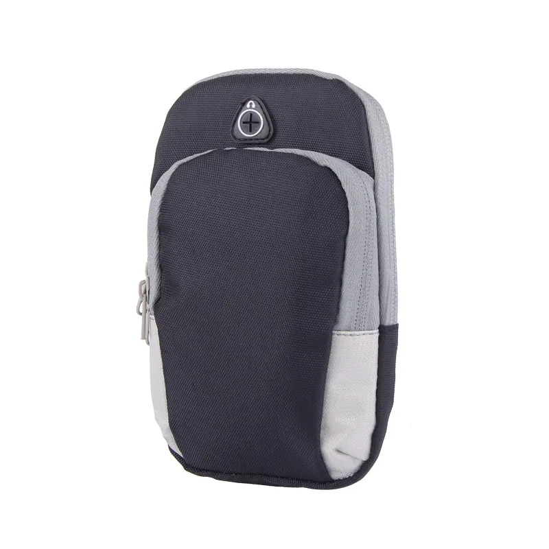Водонепроницаемая спортивная сумка для бега на запястье, сумка для фитнеса, регулируемый чехол-кошелек для телефона, сумка для телефона для iPhone 6, 6 S, 7 Plus - Цвет: Черный