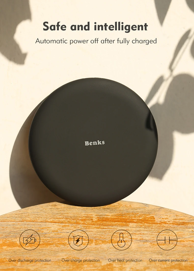 Benks Qi Wireless Charger For iPhone X iPhone 8 8 plus Fast Charge Charging Pad For Samsung S8 S7 S6 Note 8 Wirless Charger (8)